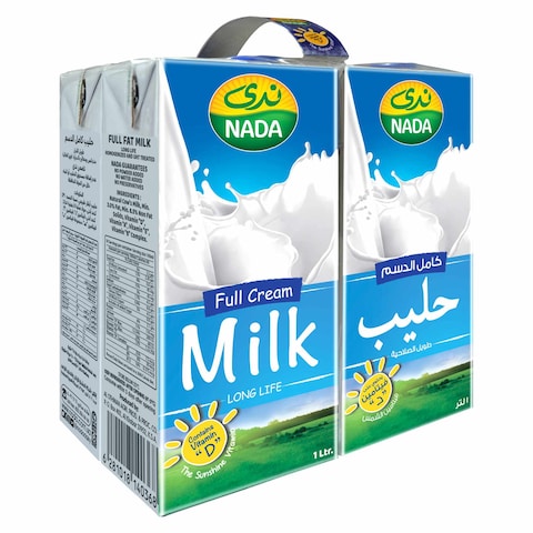 Nada UHT Full Cream Milk 1L Pack of 4