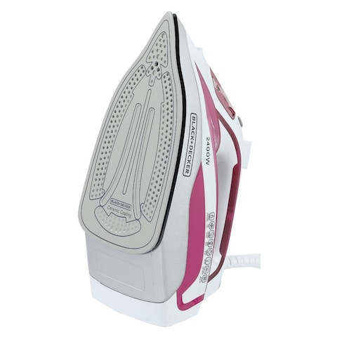Black & Decker Steam Iron X2400-B5 White And Pink 2400W