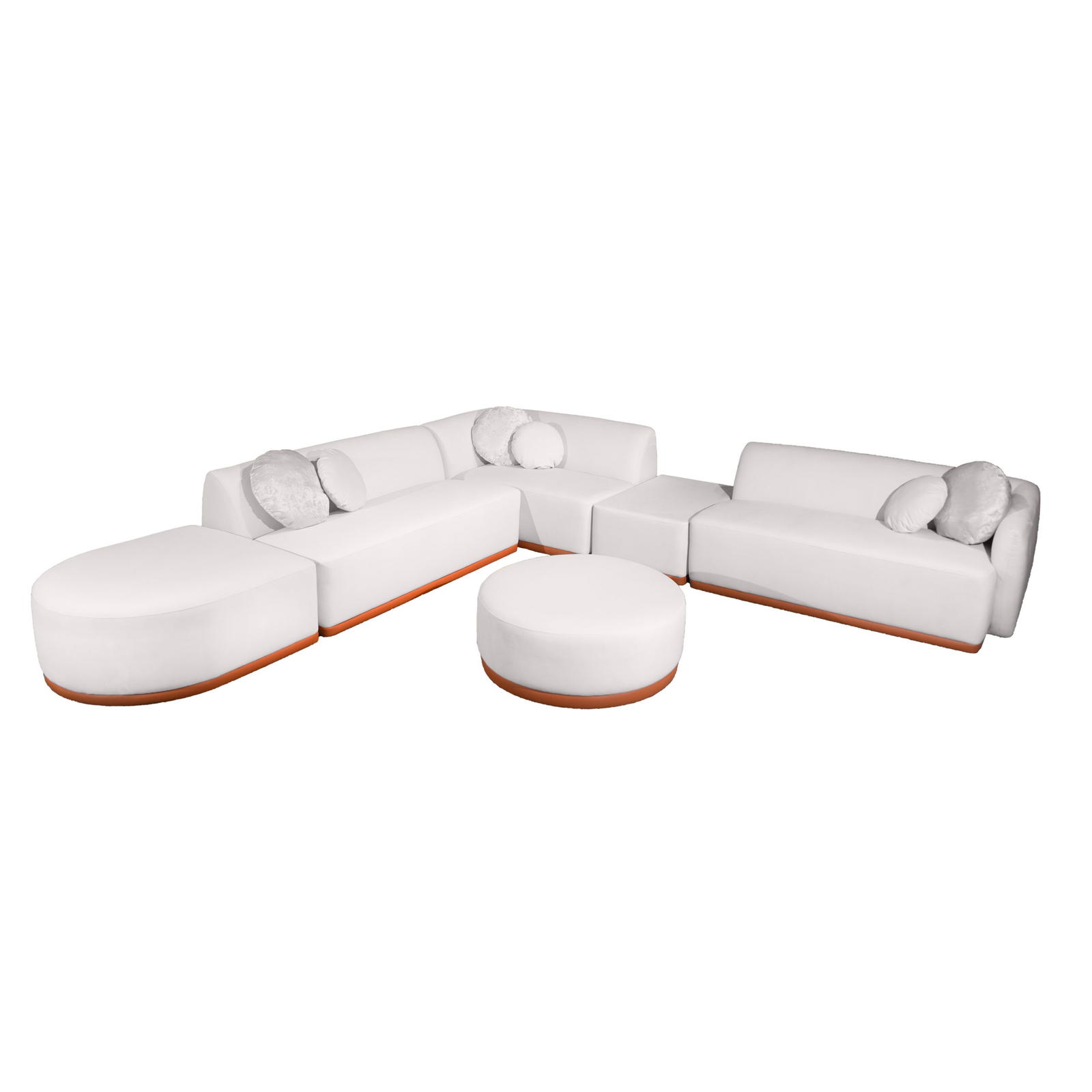 Sofa Dune (8-seater) in velvet cream